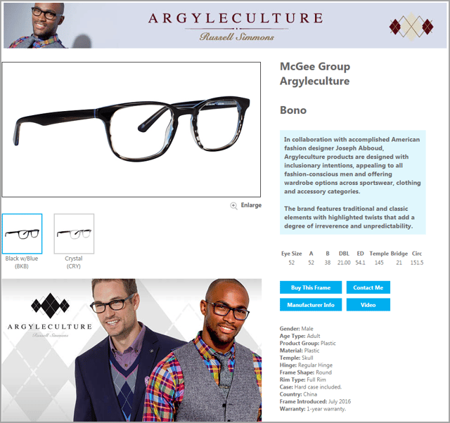 Argyleculture Glasses on Frames Data Online